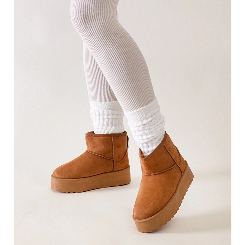 Bruna casual snökängor med hög plattform från Thaisa 1