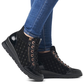 Rieker Kvinnliga stövlar i läder, patent Remonte R0773-04 svart 1