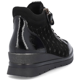 Rieker Kvinnliga stövlar i läder, patent Remonte R0773-04 svart 2