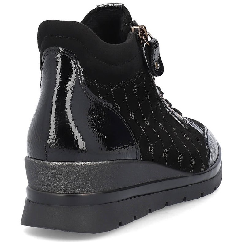 Rieker Kvinnliga stövlar i läder, patent Remonte R0773-04 svart 2