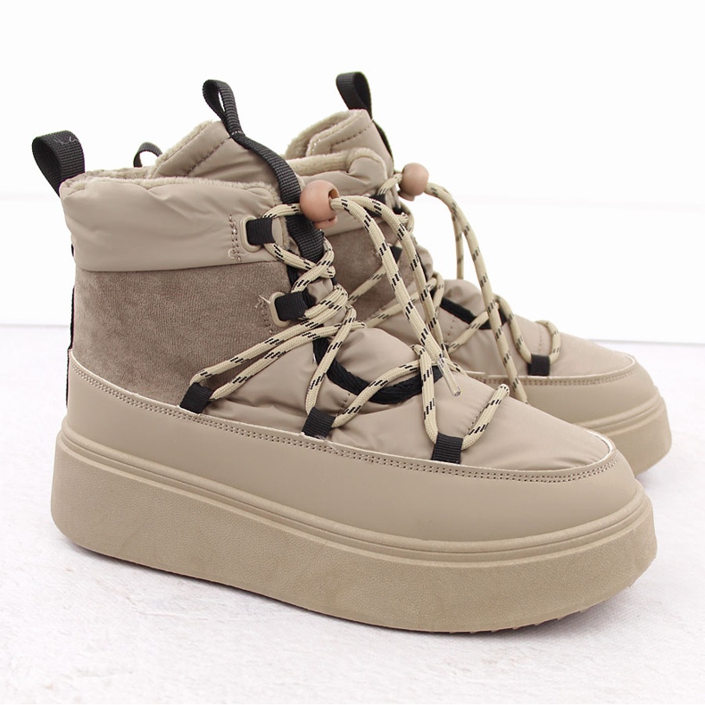 Snöskor för kvinnor med plattform, beige Potocki 72302 2