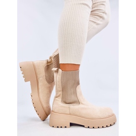 Winters Beige elastiska ankelboots 1