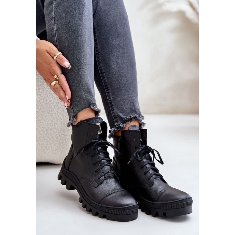 Zazoo 2831 damstövlar gjorda av naturligt läder, svart 2