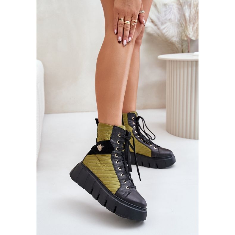 Stövlar i läder på plattformen Maciejka 06751-01 Svart 2