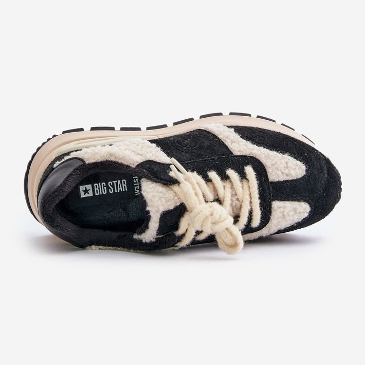 Isolerade lädersneakers för kvinnor Big Star OO274A318 HI-POLY System Svart 2