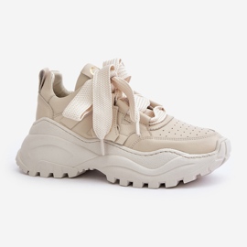 Skinnsneakers för dam Beige CheBello 4583 1