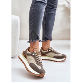 Platformsneakers dam gjorda av naturligt läder Vinceza 41465 Beige 2