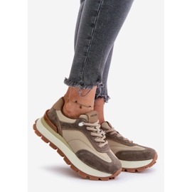 Platformsneakers dam gjorda av naturligt läder Vinceza 41465 Beige 1