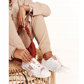 Kvinnors sneakers med en stjärna Big Star DD274691 Vit och rosa 5