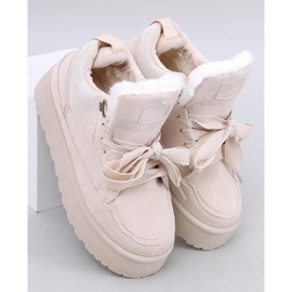 Skinner Beige isolerade plattformssneakers 1