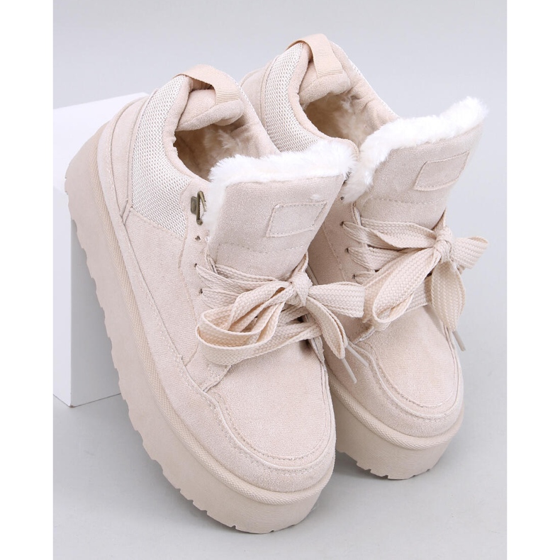 Skinner Beige isolerade plattformssneakers 1