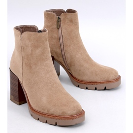 Högklackade ankelboots med Paratto Khaki-skydd beige 1