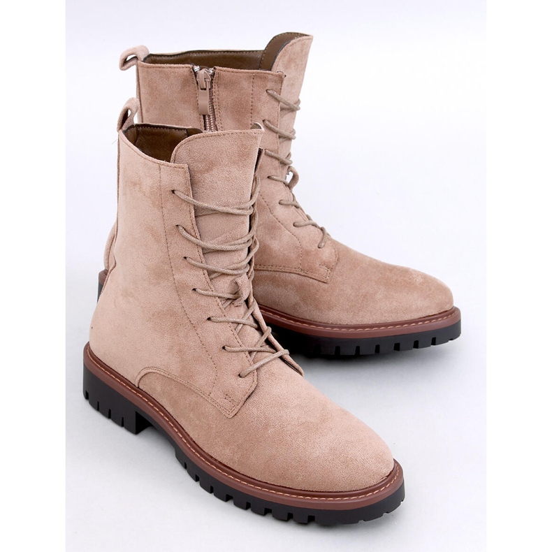 Simmer Khaki mocka stövlar med snörning beige 1