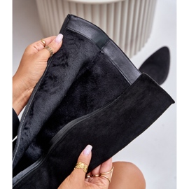 Ekologisk mocka damstövlar på hög klack, varm Vinceza 16473 svart 2