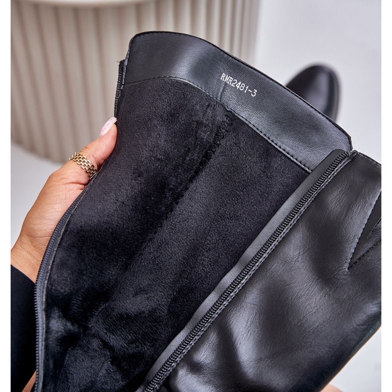 Jezzi Högklackade stövlar i ekoläder, svarta Izanae 2