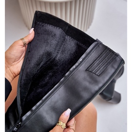 Sergio Leone KZ230-S Läderisolerade högklackade stövlar, svarta 2