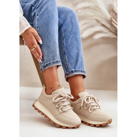 Sportskor: Sneakers på plattform gjorda av eko-läder, beige 6