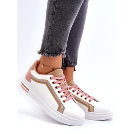 Kvinnors sport smyger med beige glitter vit 2