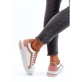 Kvinnors sport smyger med beige glitter vit 6