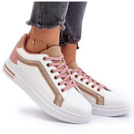 Kvinnors sport smyger med beige glitter vit 9