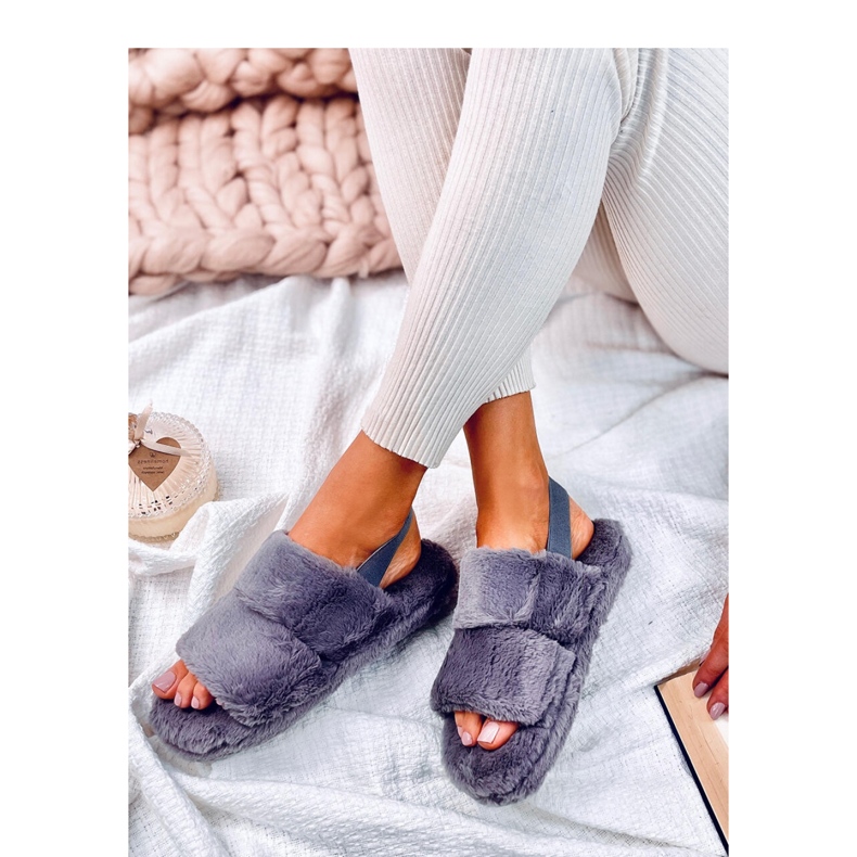 Rhodes Grå damtofflor med resårband 1