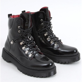 Kari Black ankelboots med snörning - Inello svart 1