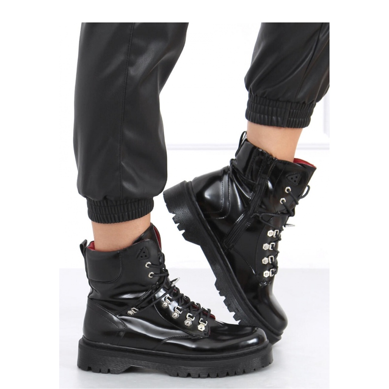 Kari Black ankelboots med snörning - Inello svart 2