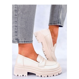 Dench Beige plattformsloafers - Inello 1