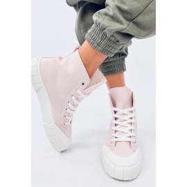 Rosa canvas high-top sneakers 1