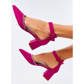 Högklackade pumps med ankelfäste Fuchsia rosa 2