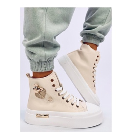 Arenas Beige high-top sneakers med säkerhetsnål 2