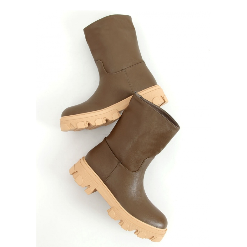 Gröna rakt skurna ankelboots 1