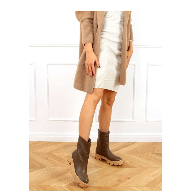 Gröna rakt skurna ankelboots 2