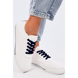 Genombrutna sneakers för kvinnor Svarta vit 1