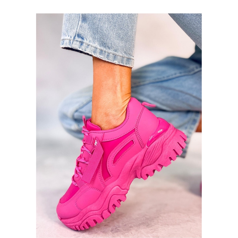 Fuchsia wedge sneakers rosa 1