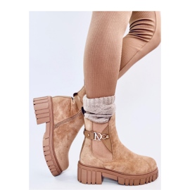 Beige plattform Chelsea stövlar 2