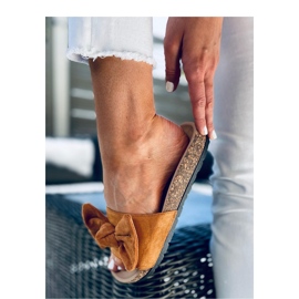 Kiara Camel kork flip-flops sandal - Inello brun 2