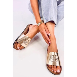 Korkflipflops med zirkoner LT.GOLD gyllene 1
