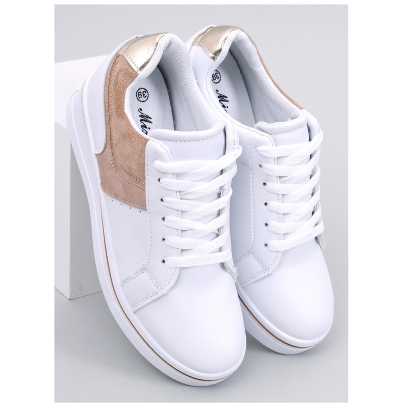 Beige wedge sneakers vit 1
