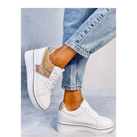 Beige wedge sneakers vit 2