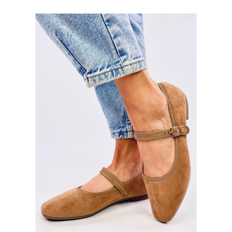 Mary Jane Khaki stil balett lägenheter brun 2