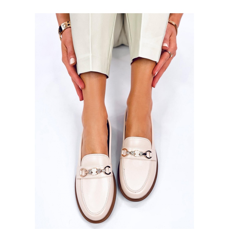 Seastar Fullkornsmockasiner för kvinnor med nallar beige 2