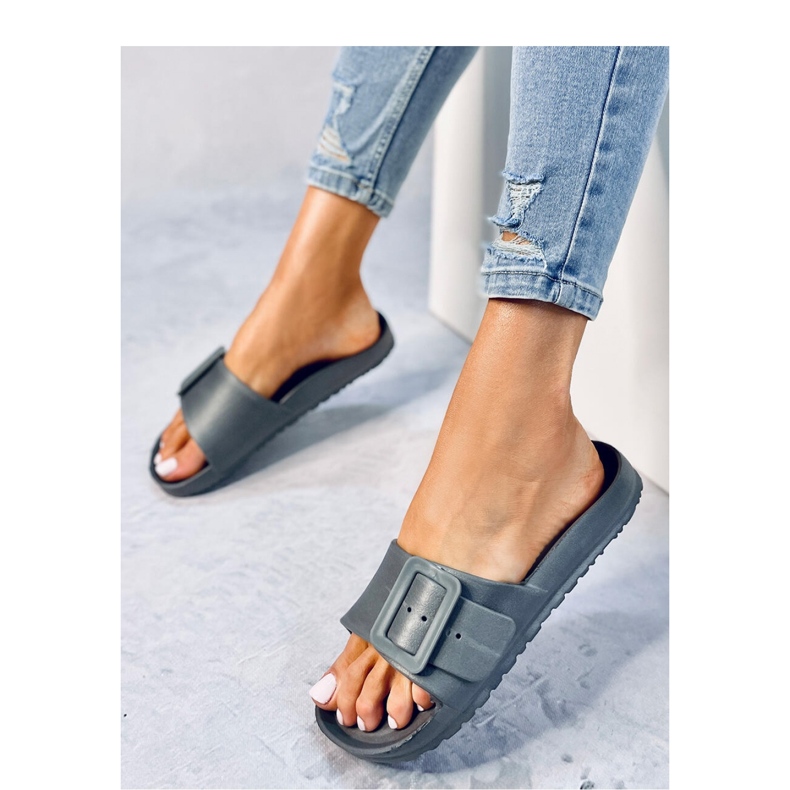Sandal Gummi flipflops med spänne Romero Grey - Inello grå 2
