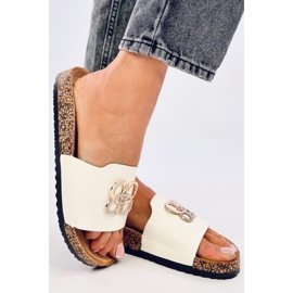 Korkflip-flops med vita zirkoner 1