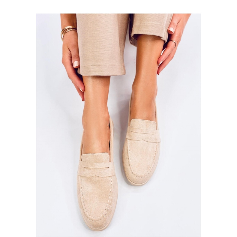 Beige loafers för dam 1