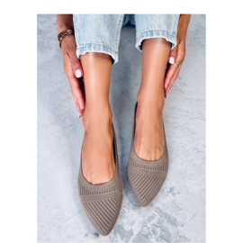 Kayla Khaki vävda balettlägenheter - Inello brun 2