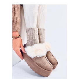 Allod Khaki plattform snötofflor - Inello beige 2