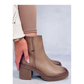 Tamika Beige gummistövlar med hög klack - Inello brun 2