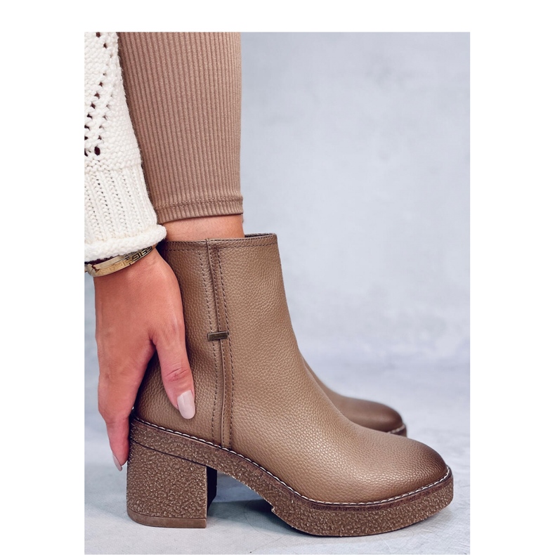 Tamika Beige gummistövlar med hög klack - Inello brun 2