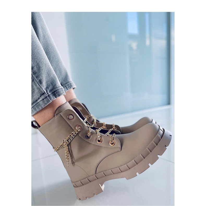 Lohan Apricot ankelboots med snörning - Inello beige 2